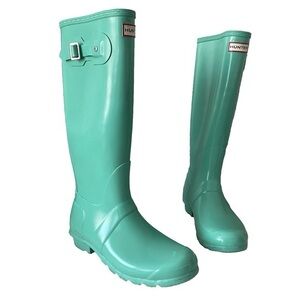 Hunter Tall Rain Boots in Mint Green